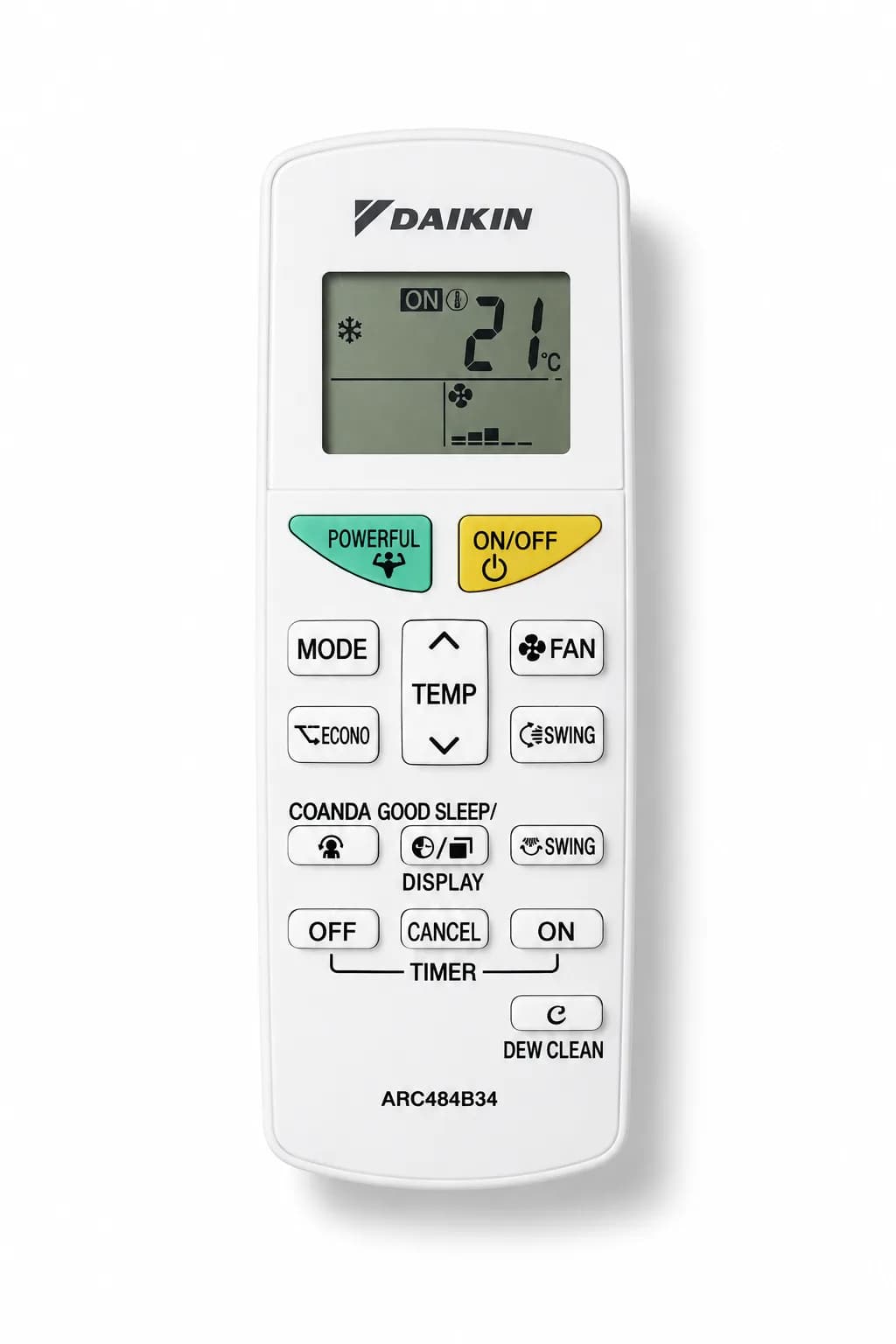 100% Genuine Original AC Remote Suitable for Daikin Split Air Conditioners ( Hot And Cold Model ) 2 Year Warranty