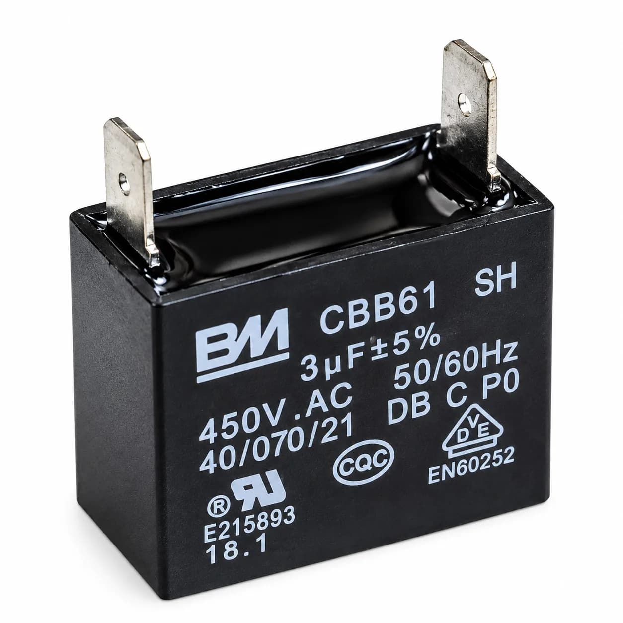 Technovate 3 MFD Fan Capacitor 450VAC ±5% AC Fan Motor Capacitor for Split AC & Window AC 3 µF 50/60Hz Indoor & Outdoor 