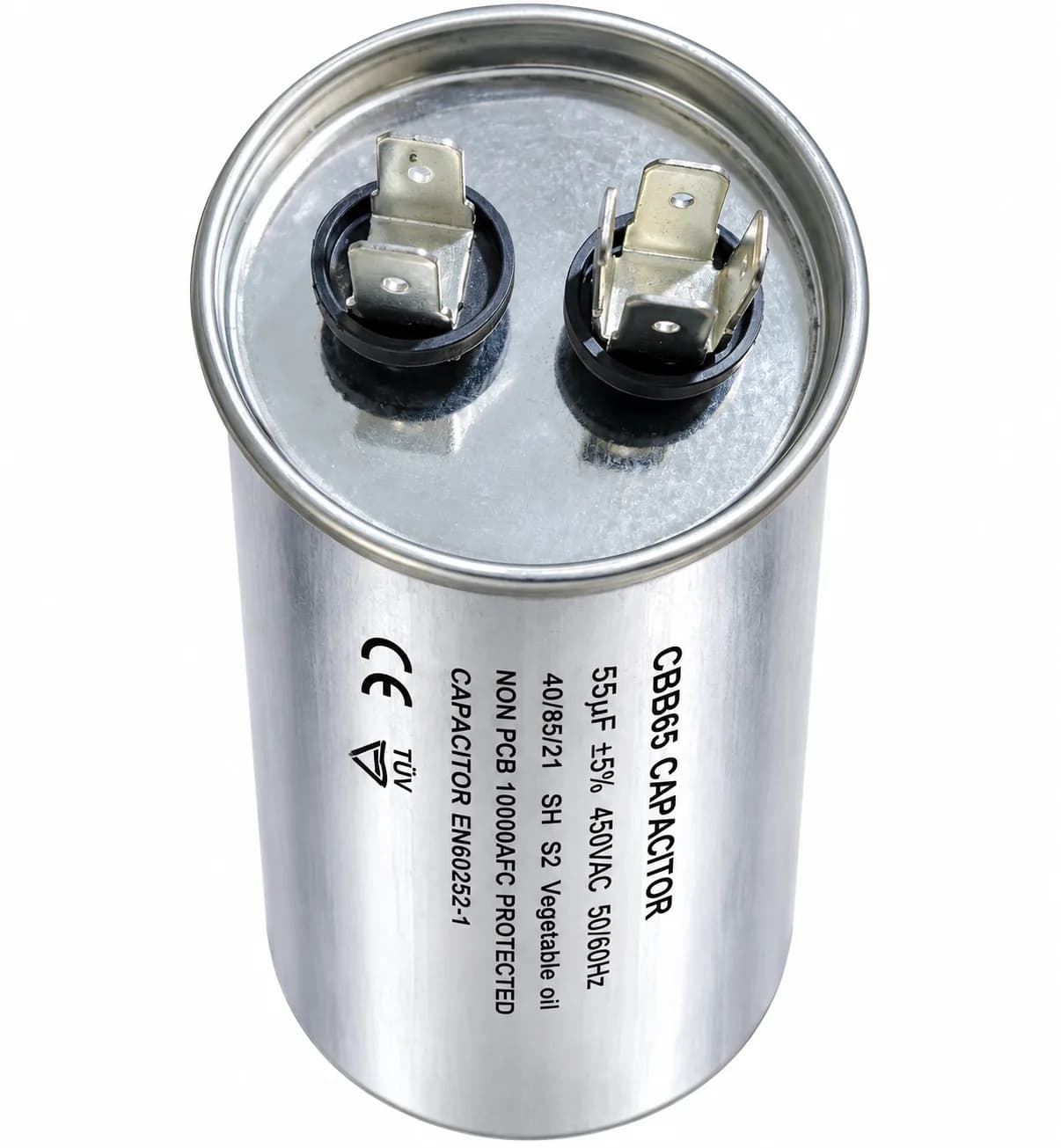 55 MFD AC Compressor Run Capacitor 450VAC – AC Compressor Capacitor for Split & Window AC ±5% Tolerance 50/60Hz (1 Year 