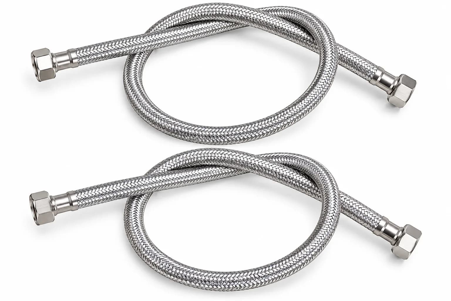 Geyser Connecting Pipe 3 Feet (90 cm) Pack of 2 Stainless Steel Braided Hot & Cold Water Inlet Outlet Hose for Water Hea