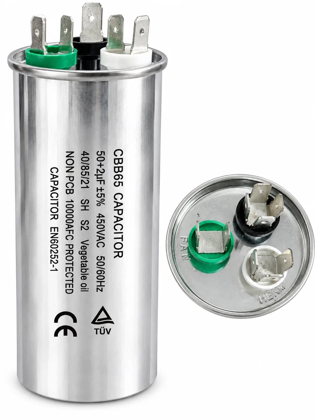 Technovate 50+2 MFD AC Run Capacitor 450VAC – Dual Capacitor for AC Compressor & Fan Motor Split & Window AC ±5% (1 Year