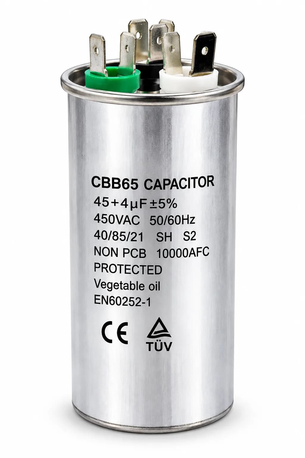 45 + 4 MFD Dual Run Capacitor for Air Conditioner Compressor & Fan Motor (440V AC) Heavy Duty Capacitor