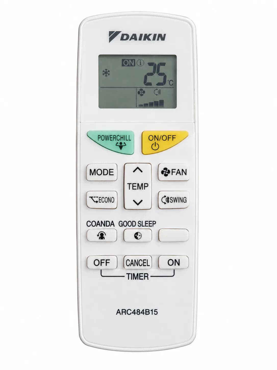 Original Split AC Remote Control ARC484B15 Genuine Remote Suitable for Daikin Split AC Cooling, Fan, Swing, ECONO, Sleep