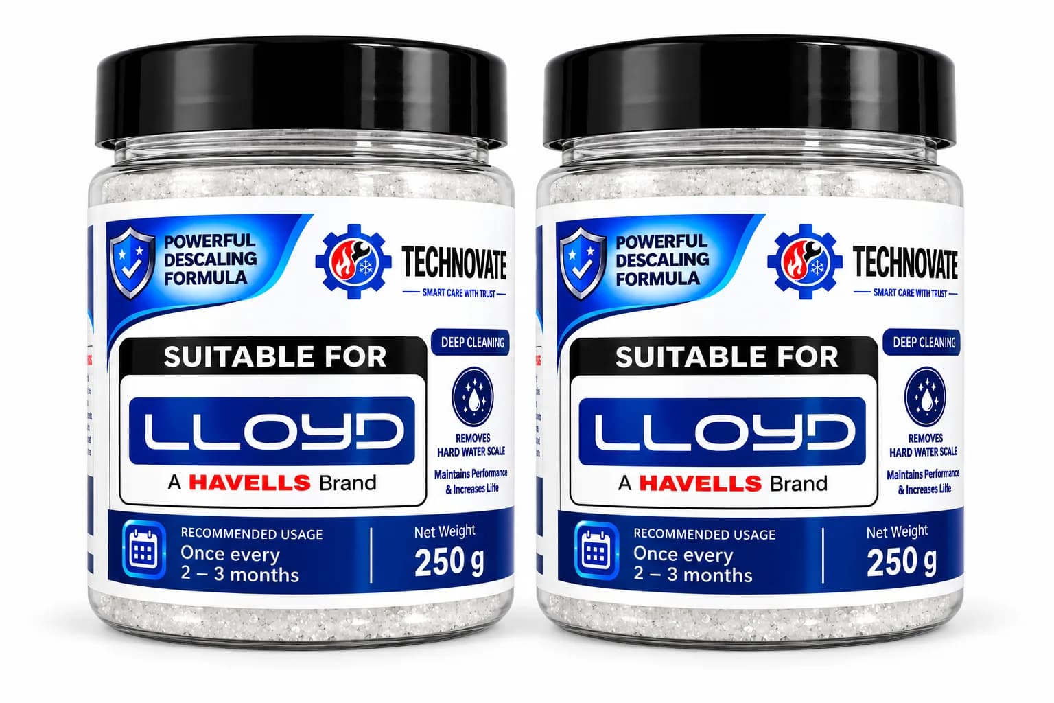 Washing Machine Descaling Powder 250g x 2 Pack | Deep Cleaning & Hard Water Scale Remover for LG, Haier, Havells & Compa