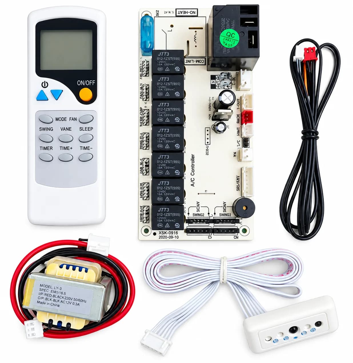 Technovate Universal AC PCB Complete Kit for Non-Inverter Cassette & Ductable AC Universal Control Board with Remote, Di