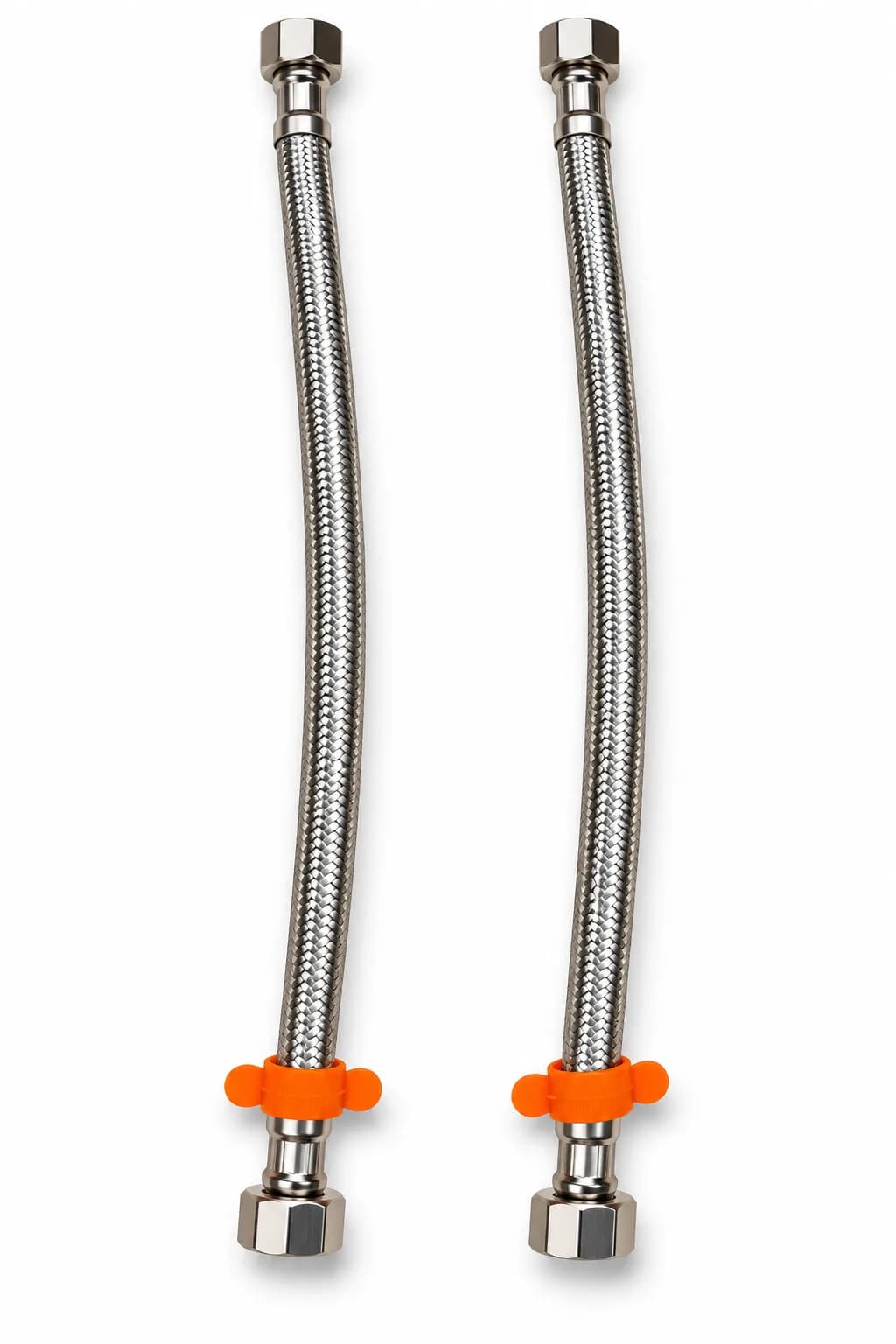 Technovate Geyser Inlet & Outlet Pipe (Set of 2) 1.5 Feet Stainless Steel Braided Flexible Water Hose Hot & Cold Water C