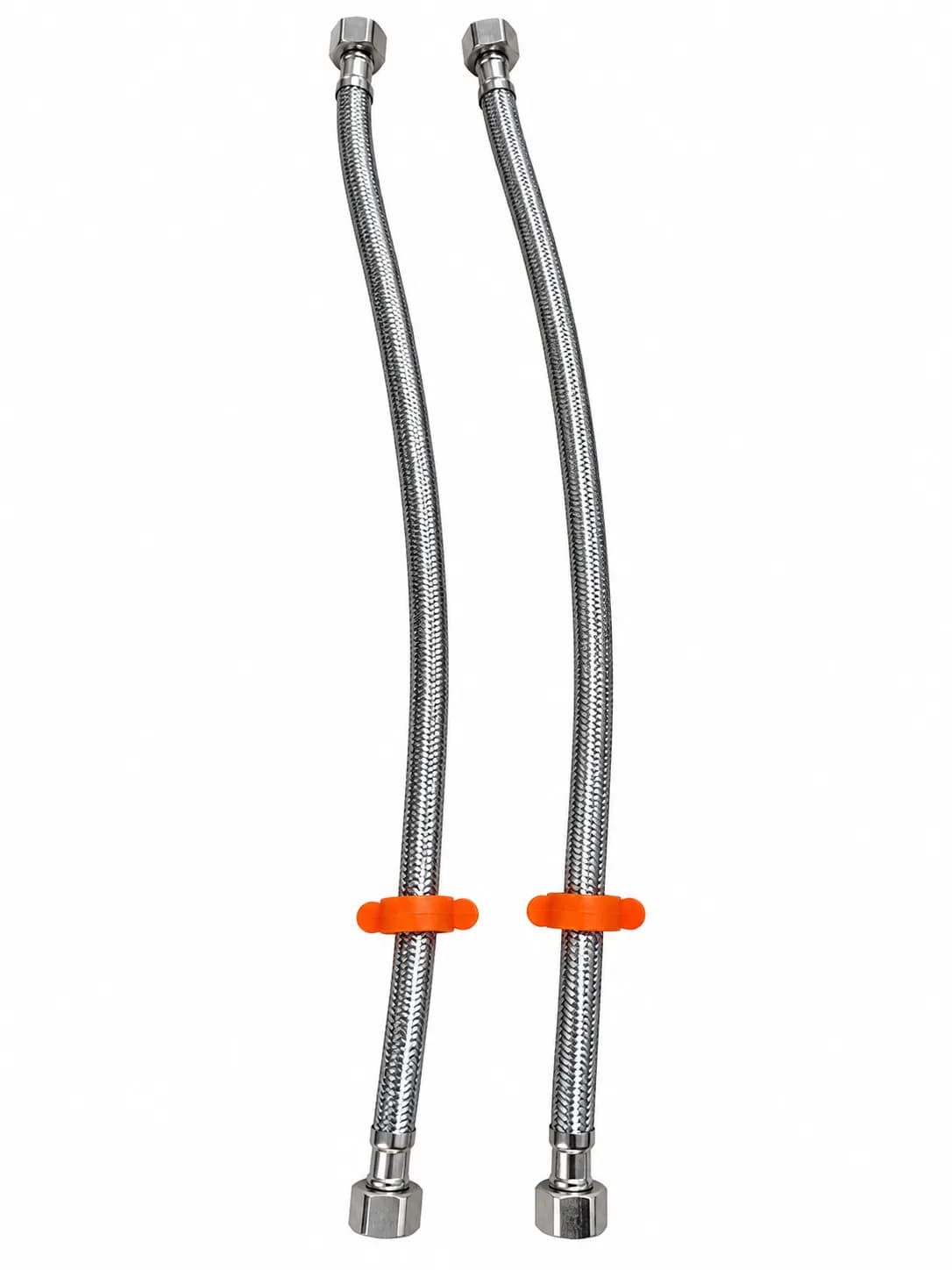 Geyser Inlet & Outlet Flexible Pipe Set of 2, 2 Feet (60 cm) Stainless Steel Braided Water Hose, 1/2 Inch BSP Thread, Ho