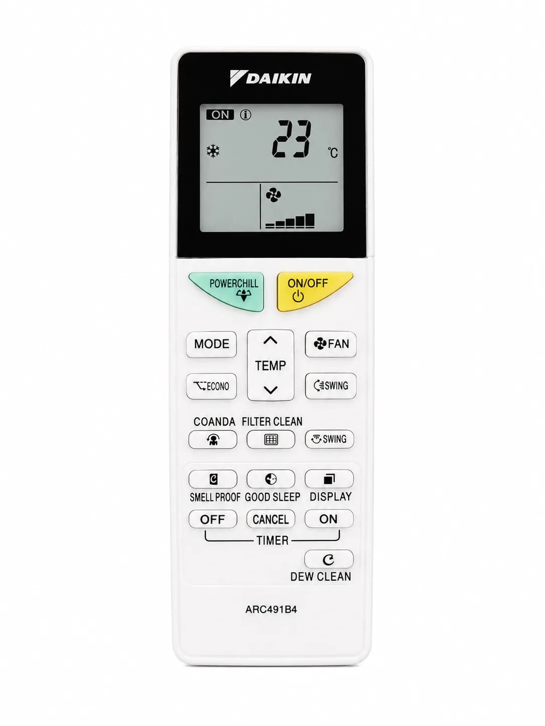 Split AC Original Remote ARC491B4  Compatible With Daikin AC 100% Original Genuine Daikin Remote Controller (White)