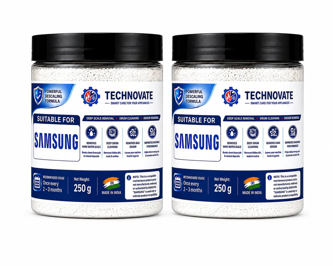 Washing Machine Descaling Powder 250g | Suitable for Samsung Front Load & Top Load Washing Machines | Hard Water Scale R