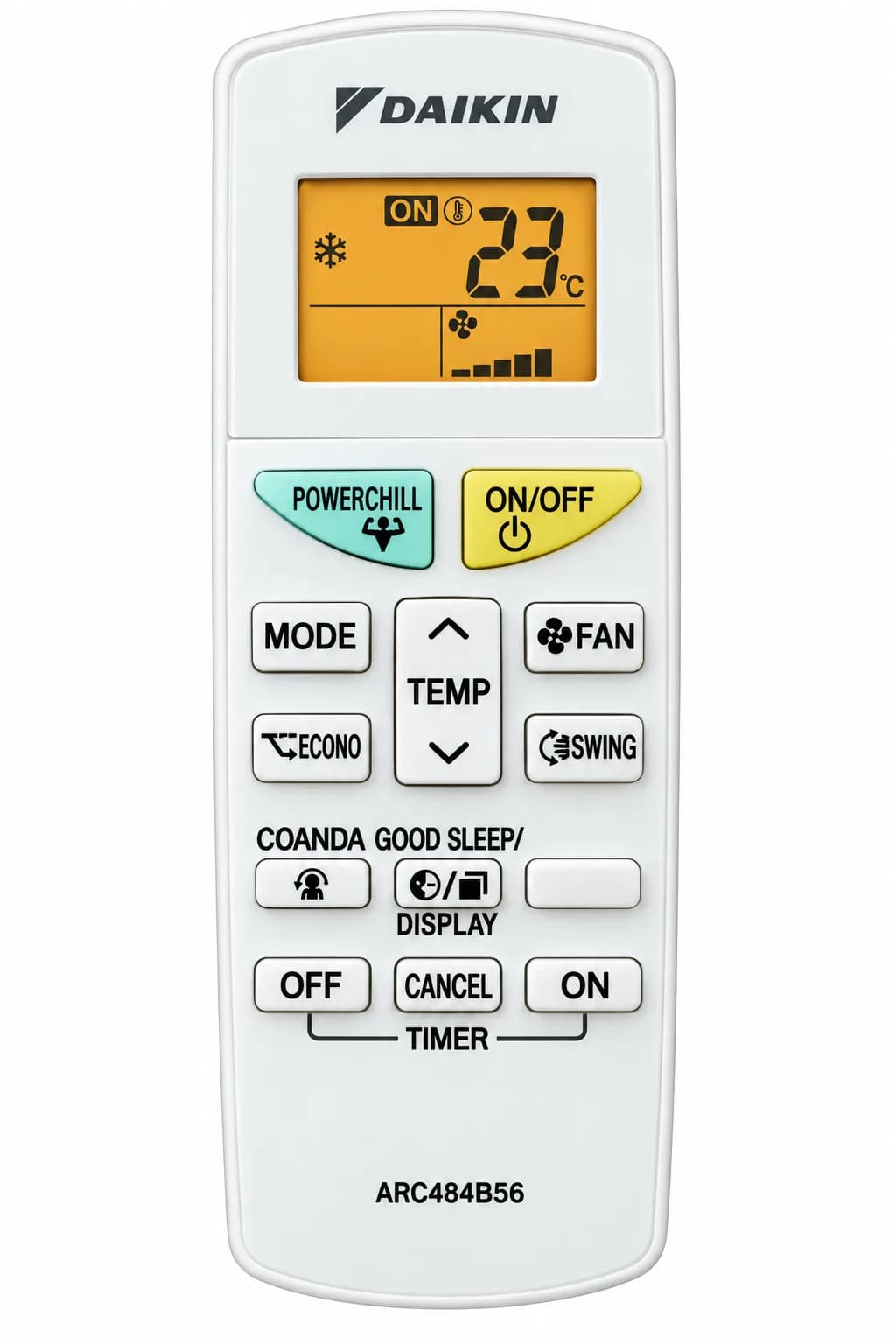 Original Genuine AC Remote ARC484B56 Compatible with Daikin Split AC Inverter & Non-Inverter 2 Year Replacement Warranty