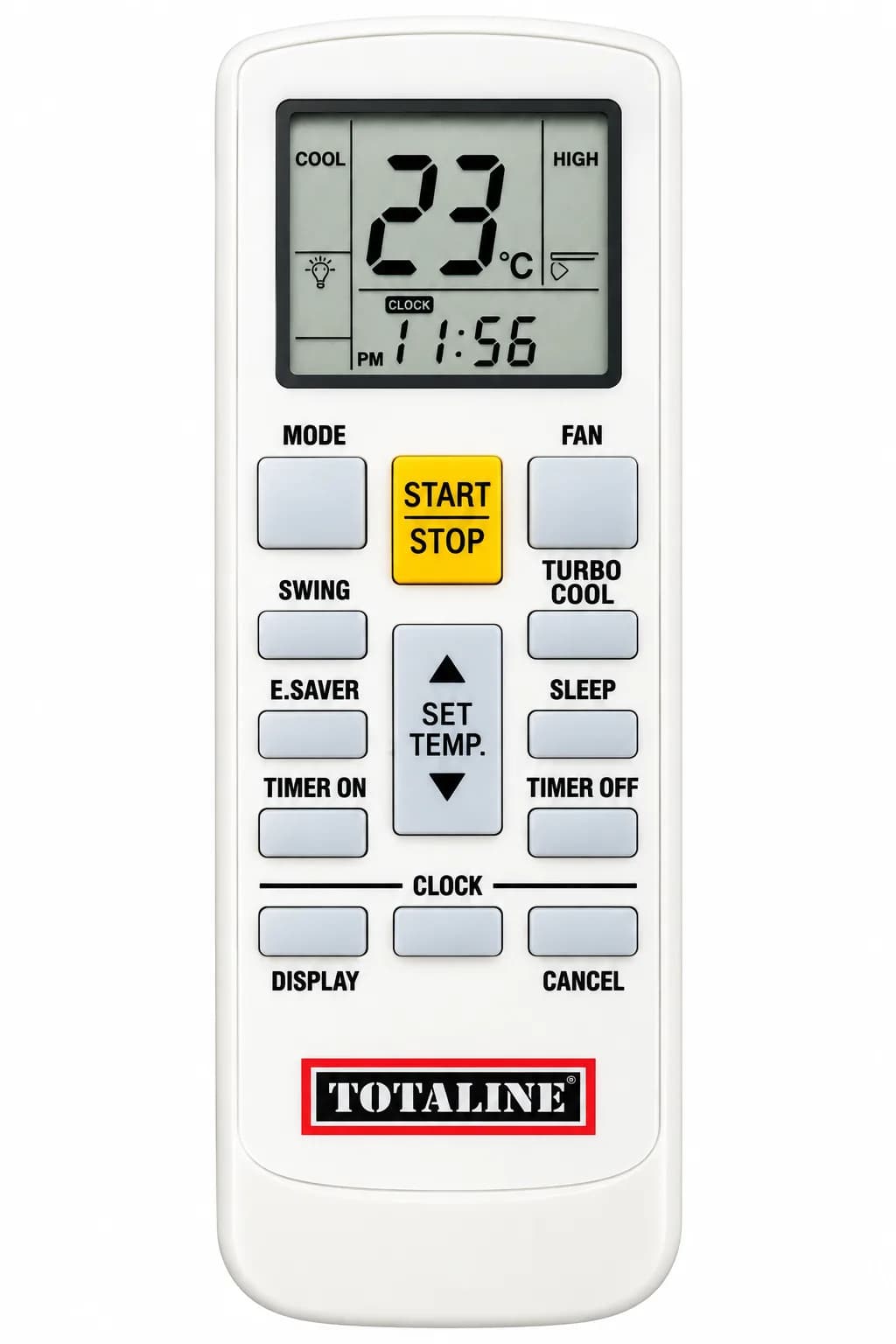 Split AC Remote Control Compatible with Totaline Air Conditioner LCD Display, Cool, Fan, Swing, Turbo, Sleep & Timer Fun