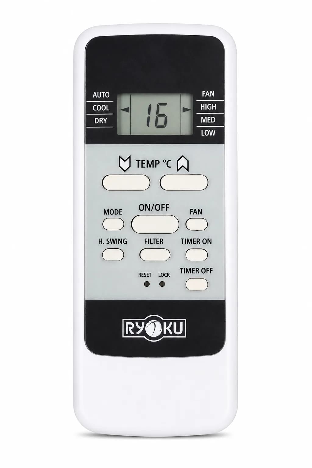 AC Remote Suitable for Ryoku / Hitachi Split AC 100% Genuine Original Ryoku / Hitachi Ac Remote Controller (White)