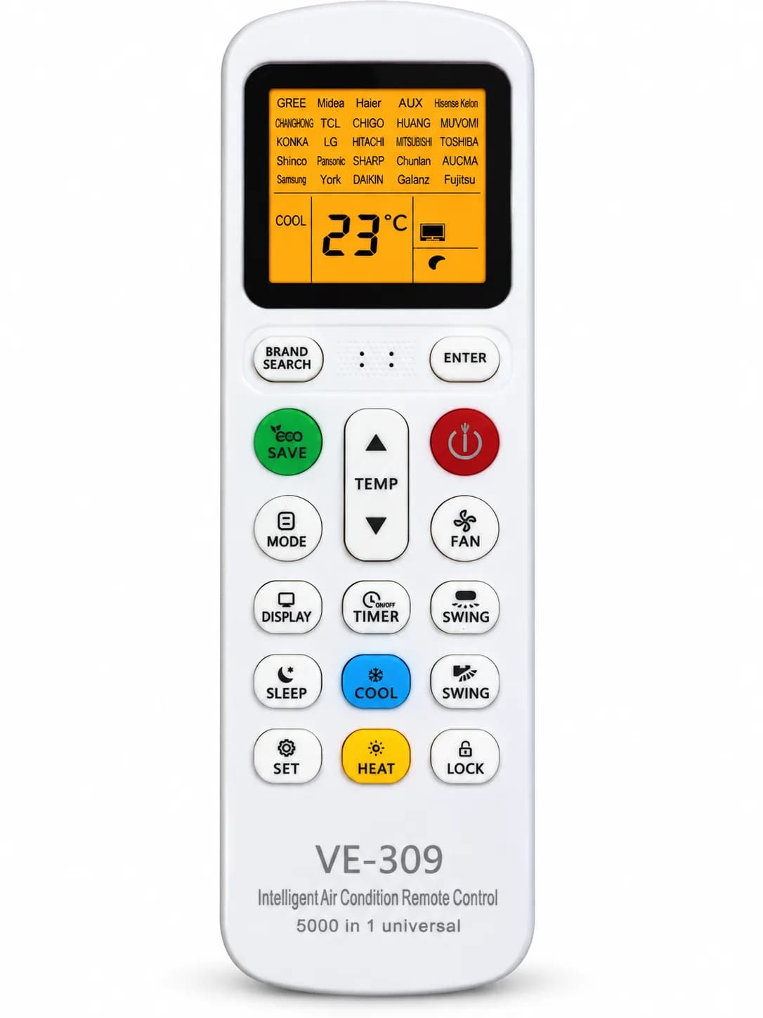 Technovate 5000 in 1 Universal AC Remote for All Brands Inverter & Non-Inverter Split & Window AC Remote Heavy Duty 2 Ye