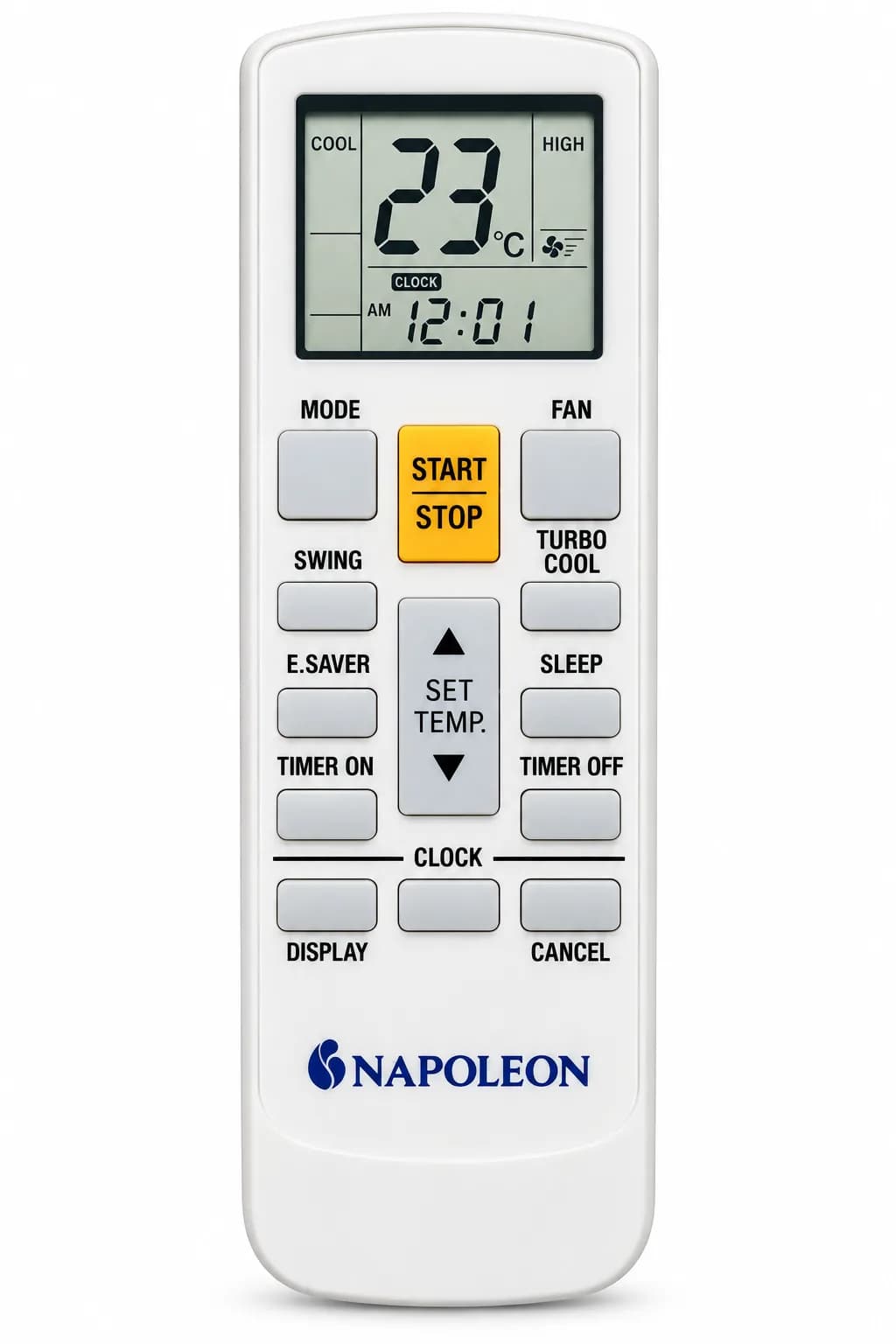 AC Remote Suitable for NAPOLEON Split & Window AC LCD Display, Turbo Cool, Swing, Sleep, Timer ON/OFF, E-Saver Function 