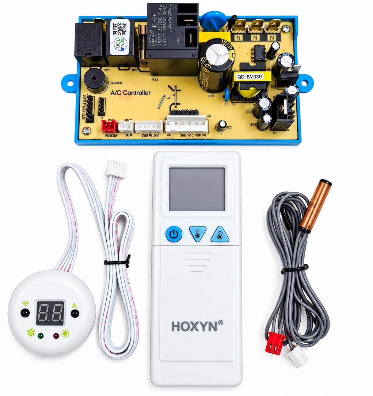 Universal PCB for DC Motor Split AC Indoor Unit Universal AC Motherboard with Remote, Display & Sensor DC Motor Type Ind