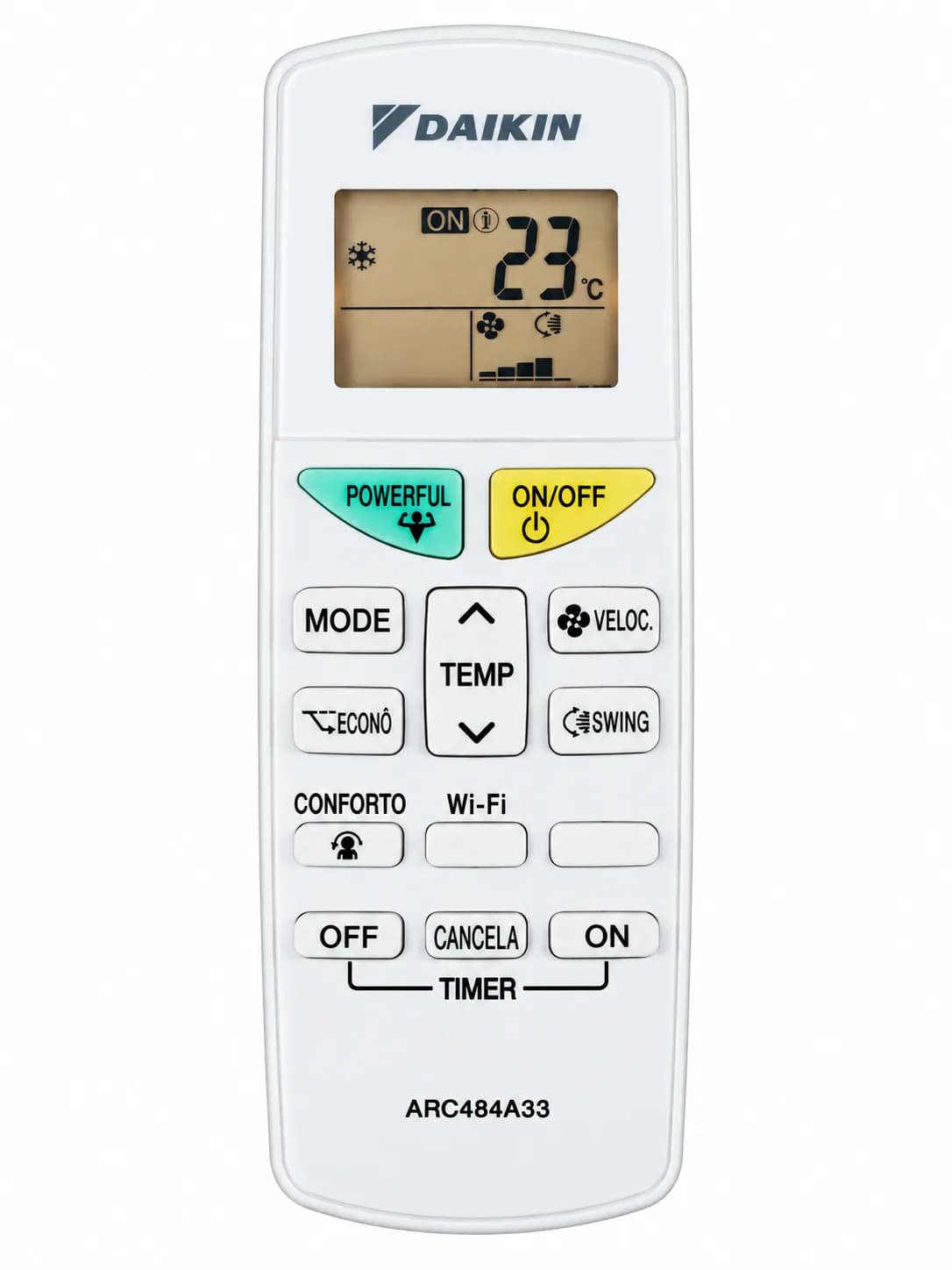 Original AC Remote Control ARC484A33 Genuine Remote Suitable for Daikin Split AC Inverter & Non-Inverter ( Hot & Cold ) 