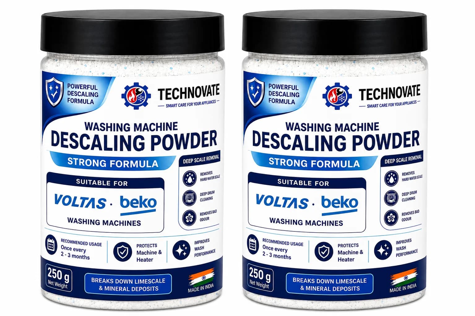Washing Machine Descaling Powder 500g (Pack of 2 x 250g) | Suitable for Voltas & Beko Washing Machines | Hard Water Scal