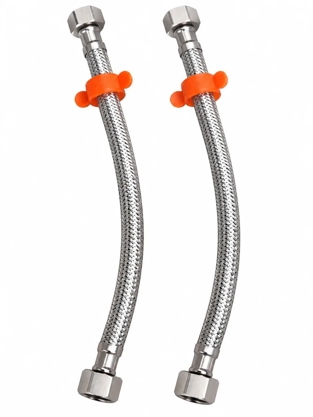Technovate Geyser Inlet & Outlet Flexible Pipe Set of 2, 1 Feet (12 Inch) Stainless Steel 304 Braided Water Hose, Hot & 