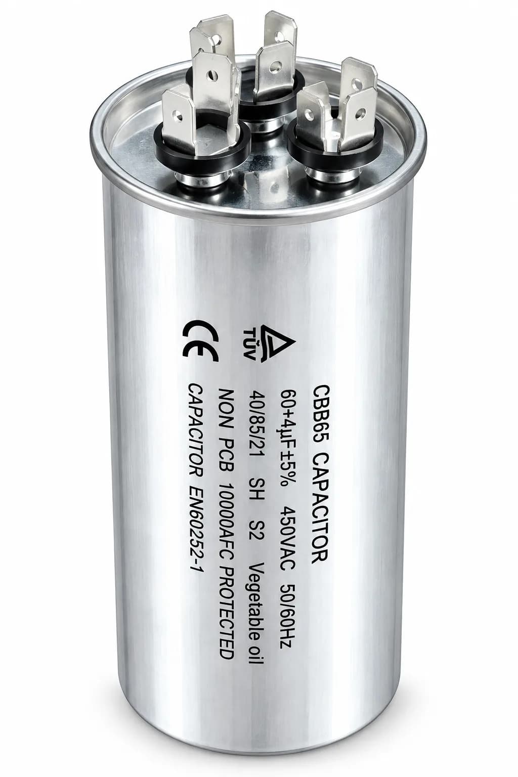 60+4 MFD Dual Run Capacitor for Air Conditioner Compressor & Fan Motor 440V Heavy Duty AC Capacitor Suitable for Split & Window AC Match and Buy (1 Year Warranty)