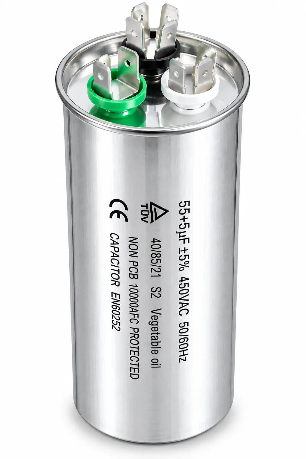 55 + 6 MFD Dual Run Capacitor for Air Conditioner Compressor & Fan Motor Heavy Duty Replacement for Split & Window AC
