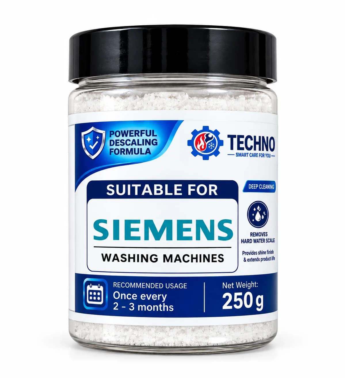 Washing Machine Descaling Powder Pack of 2 (250g Each) – Suitable for Siemens Washing Machines, Deep Drum Cleaning, Hard