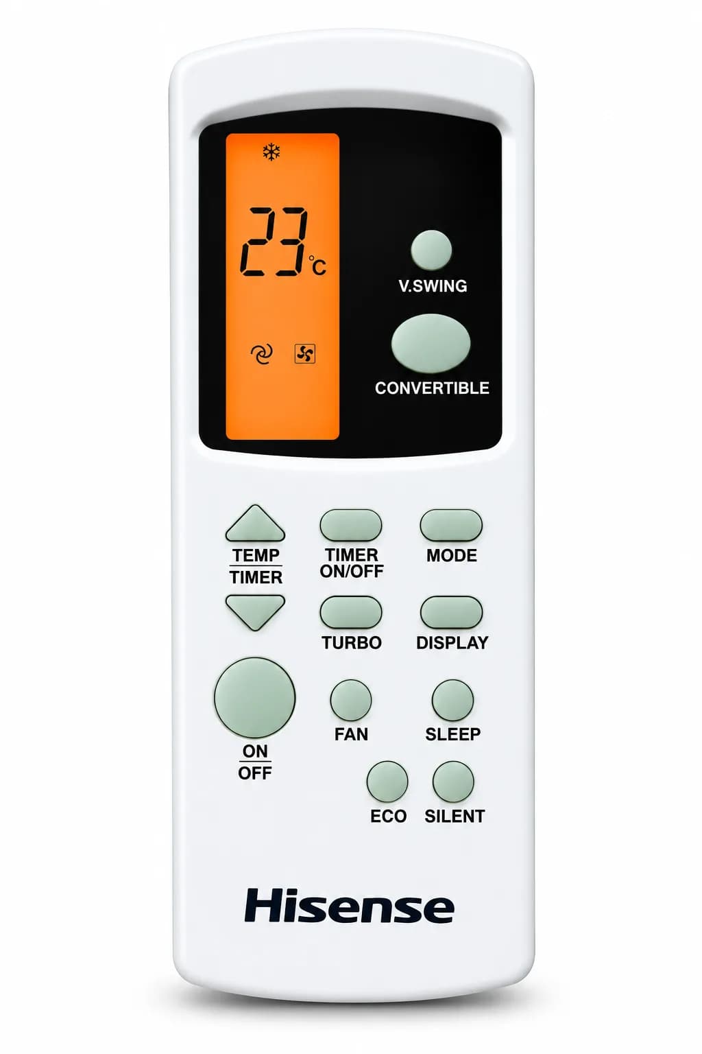AC Remote Control Compatible with Hisense Split & Window Air Conditioner – LCD Display, Turbo, Fan, Swing, Eco, Sleep, S