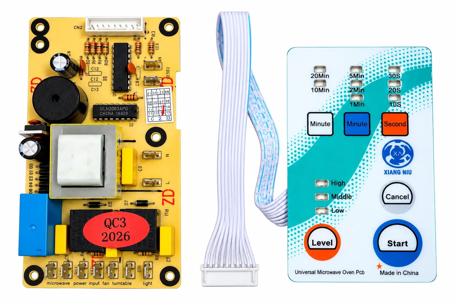 Universal Microwave Oven PCB Board Control Board with Keypad & Ribbon Cable Microwave Oven Replacement Circuit Board Coo