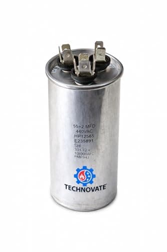 Technovate 60 + 2 MFD Dual Run Capacitor for Air Conditioner Compressor & Fan Motor