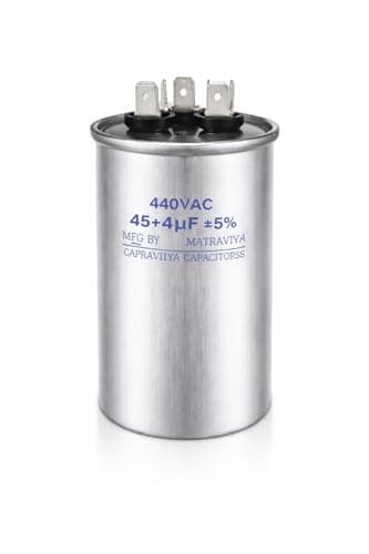 45 + 4 MFD Dual Run Capacitor for Air Conditioner Compressor & Fan Motor (440V AC) Heavy Duty Capacitor
